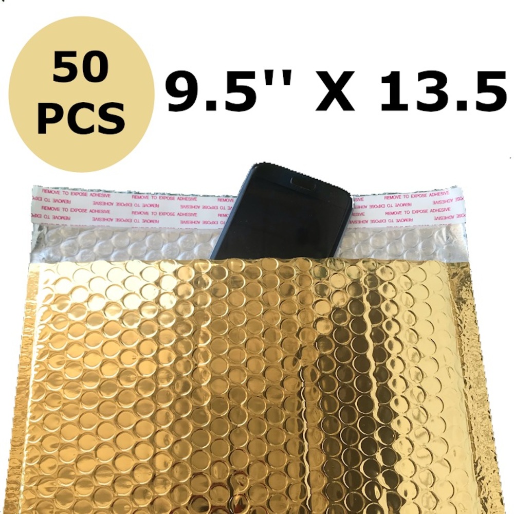 Bubble mailers 9.5 x 13.5 inches Heavy Gold